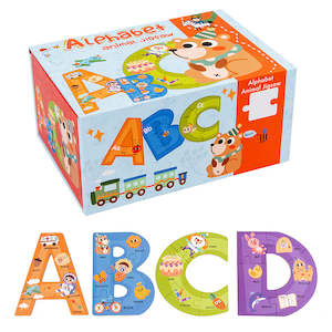 Puzzles Board Games Collection: Wooden Alphabet Jigsaw Puzzle – Educational ABC Learning Toy for Toddlers (Ages 3+)