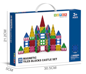 Super Magnetism - 50pcs Magnetic Tiles Blocks Castle Set (3 years+)