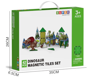 Super Magnetism - 42pcs Dinosaur Magnetic Tiles Toy Set (3 years+)