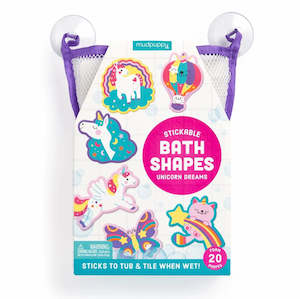 Mudpuppy Unicorn Dreams Stickable Foam Bath Shapes (3 years+)