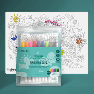 Kids Toys Gifts: HeyDoodle Silicone Activity Mat - Brighter Days Playmat (Large)
