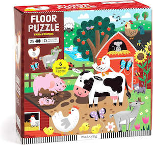 Kids Toys Gifts: Farm Friends Floor Puzzle with Shaped Pieces 25pcs (2 years+)