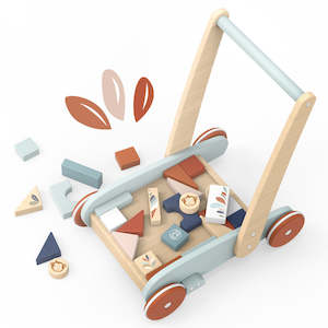 Kids Furniture: Speedy Monkey Wooden Block Walker with 27pcs blocks (12m+)