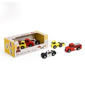 Classic World: Classic World Service Car Set - Tow Truck, Fire Engine & Police Car (3 years+)