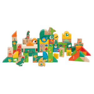 Classic World 100pcs Dinosaur World Blocks - Barrel (18 months+)