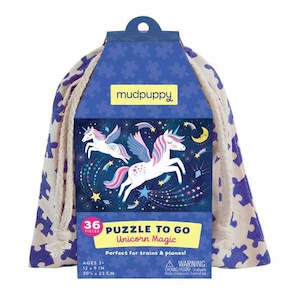 Mudpuppy Toys Puzzles Games For Kids: Mudpuppy Unicorn Puzzle to Go, 36pcs (3+ years)