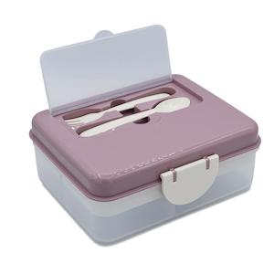 Lunch Boxes Drink Bottles: Melii 2 Tier Bento Box - Luxe Pink (Utensils Included)
