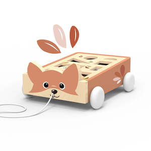 Speedy Monkey Wooden Fox Block Cart (12m+)