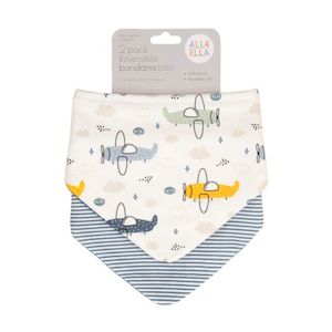 All4Ella Bandana Bibs 2pack - Plane