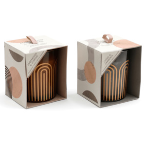 Candle in Abstract Pot - Amberwood & Jasmine | Lotus & Gardenia