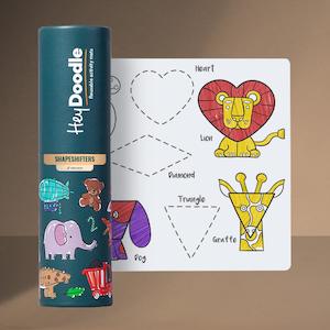 HeyDoodle Shape Shifters Playmat (Mini) - Reusable Colouring Set