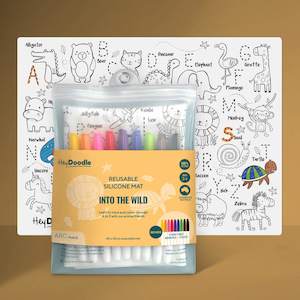 Heydoodle Reusable Silicone Colouring Playmat: HeyDoodle Into The Wild Playmat (Large) - Reusable Colouring Set