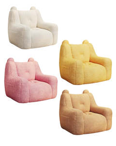 Kids Furniture: Taylorbear Kids Fleece Armchair Bean Bag (Filled) - Pink | White | Khaki | Yellow