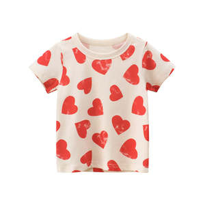 All Over Heart Girls Cotton T-Shirt (1-10 years)