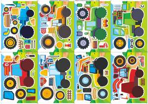 Books Stationery: Farm Tractors Decorative Puzzle Stickers (16 sheets)