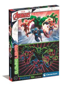 Puzzles Board Games Collection: GLOWING LIGHTS: 104pcs Avengers (Glowing) Puzzle (6 years+)