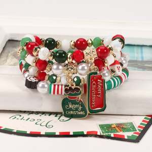 Kids Fashion Accessories: Tayloranne Christmas Charm Beaded Pendant Bracelet (3 years+)