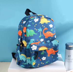 Nursery Backpack: Dinosaur Print Design Preschool & School Kids Backpack (2-5 years)
