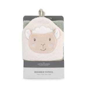 The Little Linen Co. Character Hooded Towel - Farmyard Lamb (Suitable from birth)