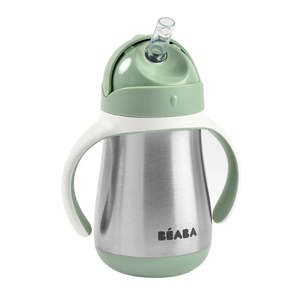 Beaba Stainless Steel Straw Cup - Sage Green 250ml