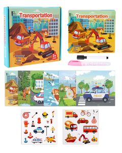 Kids Toys Gifts: 3-in-1 Magic Colour Painting Activity Sticker Book - Animals | Transportation (3 years+)