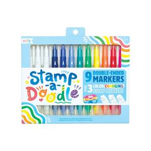 Kids Toys Gifts: Ooly Stamp-A-Doodle Double-Ended Colour-Changing Stamp Markers - Set of 12 (3 years+)