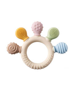 Kids Toys Gifts: Baby Sensory Teether Ring - Green (3m+)