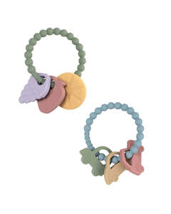 Kids Toys Gifts: Baby Teether & Sensory Ring – Cars | Fruits (6m+)