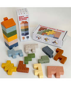 Kids Toys Gifts: Baby Sensory Soft Tetris Puzzle Blocks & House Stacking Blocks (6m+)