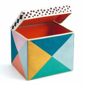Djeco Toy Storage Box | Kid's Stool - Geometry