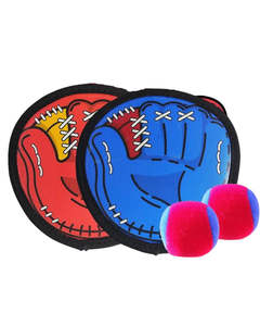 Kids Toys Gifts: Catch and Toss Family Ball Game - 2 Paddles + 2 Sticky Balls Set (5 years+)
