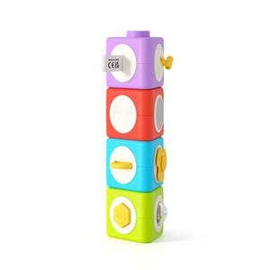 Montessori Busy Stacking Blocks Toy | 2-in-1 Sensory & Educational Toy (12m+)