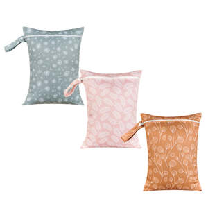 Storage Solutions: Floral, Leaf & Dandelion Eco-Friendly Large Wet Bag (3 Pack)
