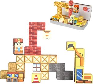 Construction Site Magnetic Building Blocks Travel Set - 35pcs (3 years+)