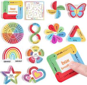 Books Stationery: Calm Sensory Textured Stickers for Breathing Exercise 12pcs