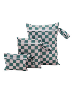 3pcs Set Eco-Friendly Waterproof Wet Bags - Classic Checked