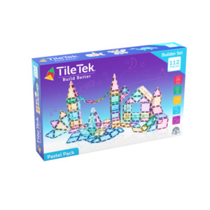 Kids Toys Gifts: TileTek Magnetic Tiles Toy - Pastel Builder Pack 112pcs (3 years+)