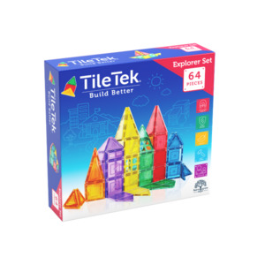 TileTek Magnetic Tiles Toy - Explorer Set 64pcs (3 years+)