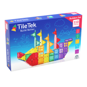TileTek Magnetic Tiles Toy - Builders Set 110pcs (3 years+)