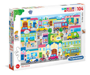 Kids Toys Gifts: SUPER COLOUR: 104pcs In The City Puzzle (6 years+)