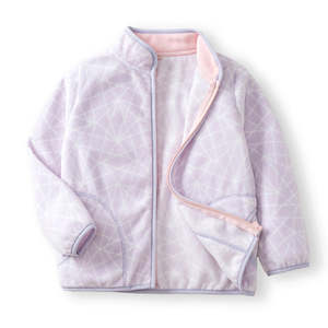 Autumn Winter Kids Fleece Jacket - Geometry Pastel Purple (2-8 years)