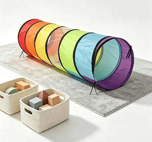 Kids Toys Gifts: Rainbow Pop Up Play Tunnel for Kids | 180cm Crawling Tunnel (12m+)