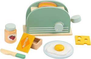 Pretend Play Food Kitchen Toaster Wooden Toy Set (3+ Years)