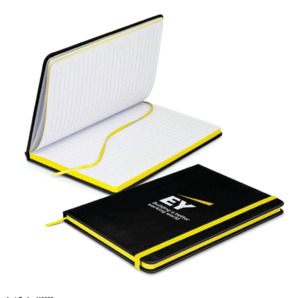 Omega Black Notebook, Yellow Detail