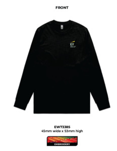 Staple Long Sleeve Mens Tee, Black