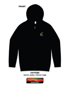 Mens AS Colour Zip Hoodie, Black