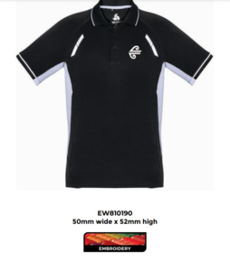 Products: Air New Zealand Cargo – Mens Polo, Black/White/Silver