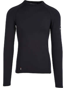 Base Layers: Surfanic CarbonDri Ziggy Boys Long Sleeve Crewneck - Black