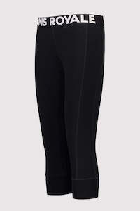 Mons Royale Cascade Merino Flex 200 Women's 3/4 Legging - Black