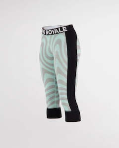 Mons Royale Cascade Merino Flex 200 Women's 3/4 Legging - Blazing Mint/Black